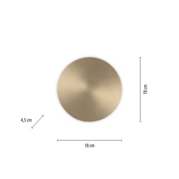 LED nástenné svietidlo na batérie Puntua Ø 18 cm mosadz matná
