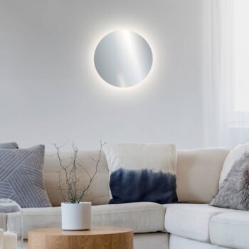 LED nástenné svietidlo na batérie Puntua Ø 25 cm chróm