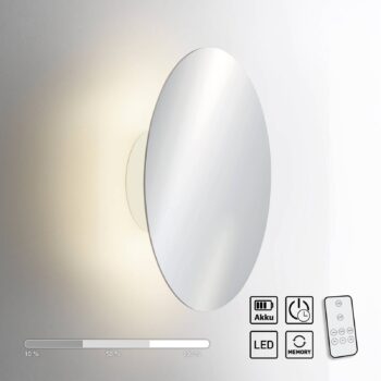 LED nástenné svietidlo na batérie Puntua Ø 25 cm chróm