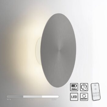 LED nástenné svietidlo na batérie Puntua Ø 25 cm sivé