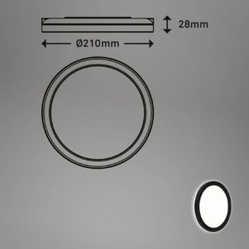 LED panel Frankfurt, okrúhly, Ø 21 cm IP44, čierna