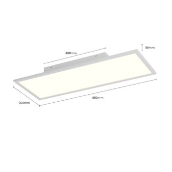 LED panel Lindby Luay, 80 x 30 cm, biely, 3000-6000K