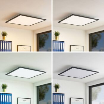 LED panel Lindby Nelios, 62 x 62 cm, CCT, čierny, kov