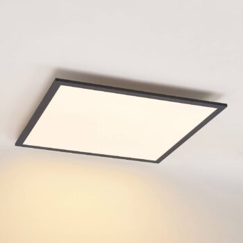 LED panel Lindby Nelios, 62 x 62 cm, CCT, čierny, kov