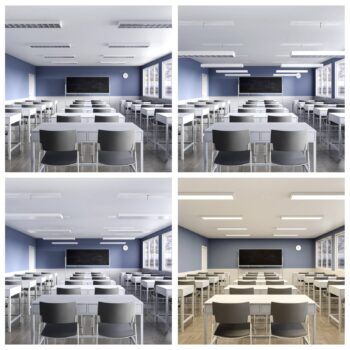 LED panel PRO OFFICE SANO, 123 x 33 cm, stmievateľné, biely kov CCT
