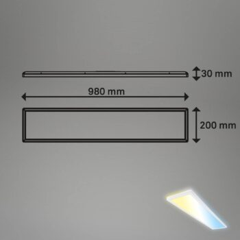 LED panel Tava CCT, biely, 98 x 20 cm, podsvietenie, plast