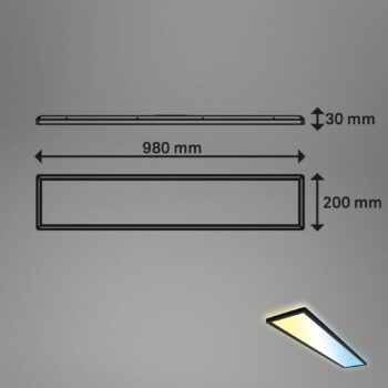LED panel Tava CCT, čierny, 98 x 20 cm podsvietenie plast