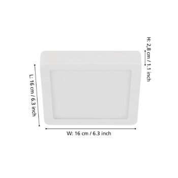 LED panel na povrchovú montáž Fueva 5 IP20 830 biely 16x16cm