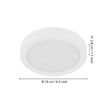 LED panel na povrchovú montáž Fueva 5 IP20 830 biely Ø16cm