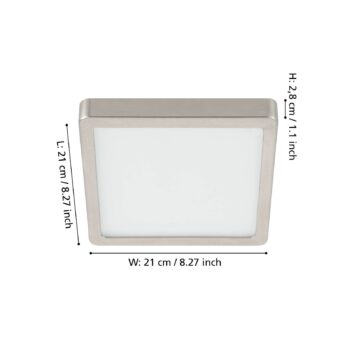LED panel na povrchovú montáž Fueva 5 IP20 830 nikel 21x21cm