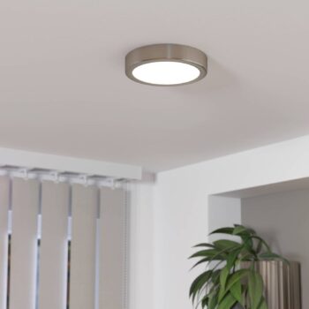 LED panel na povrchovú montáž Fueva 5 IP20 830 nikel Ø16cm