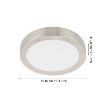 LED panel na povrchovú montáž Fueva 5 IP20 830 nikel Ø16cm
