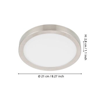 LED panel na povrchovú montáž Fueva 5 IP20 830 nikel Ø21cm