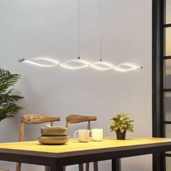 LED pásová závesná lampa Roan, tvar vlny