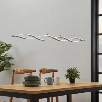 LED pásová závesná lampa Roan, tvar vlny