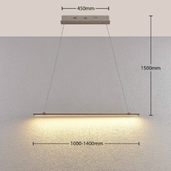 LED pásová závesná lampa Tymon, úzka, výsuvná