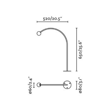 LED podstavcová lampa Cuca, čierna, nerezová oceľ/sklo, výška 65 cm