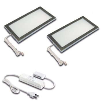 LED podsvietenie Sky, sada 2 ks, 4 000 K, nerezová oceľ