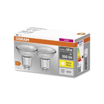LED reflektor GU10 PAR16 4,3 W 2 700 K 36° sada 2 ks