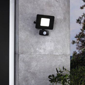 LED reflektor vonkajší Faedo 3, snímač, čierna/20W