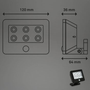 LED reflektor vonkajší Kollig snímač IP54, čierna