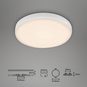 LED reflektor zapustený do zeme, biely, Ø 10 cm, 3 000 K