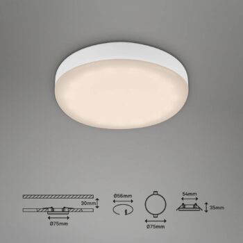 LED reflektor zapustený do zeme, biely, Ø 7,5 cm, 3 000 K