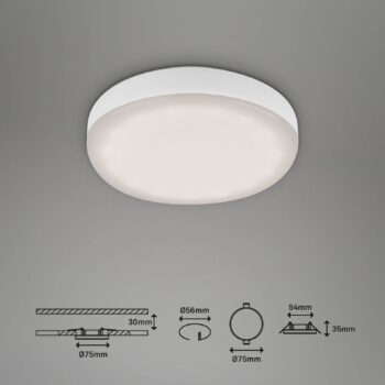 LED reflektor zapustený do zeme, biely, Ø 7,5 cm, 4 000 K