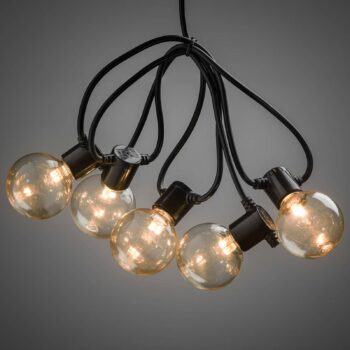 LED reťaz vzhľad žiarovkového vlákna jantár 10-pl.