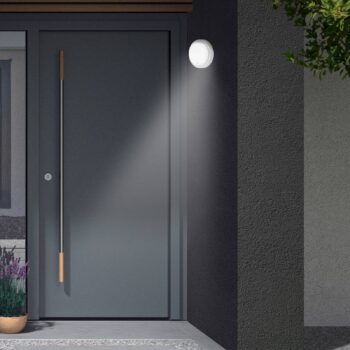 LED senzorové vonkajšie nástenné svietidlo Dortmund Ø17cm strieborná
