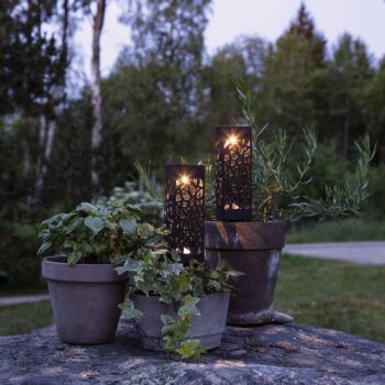 LED solárna deko lampa Izola, súprava 2 ks