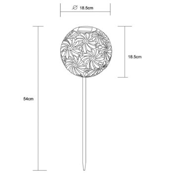 LED solárna lampa 33632 s kovovou guľou, striebro