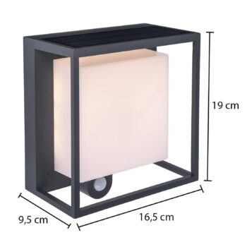 LED solárna lampa Curtis so snímačom pohybu