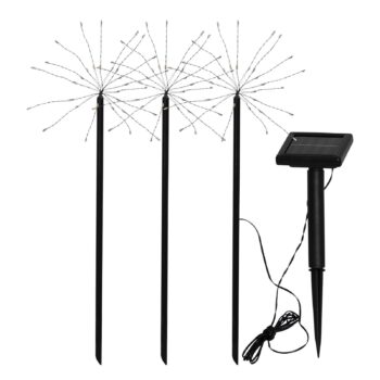 LED solárna lampa Firework, sada s tyčou do zeme