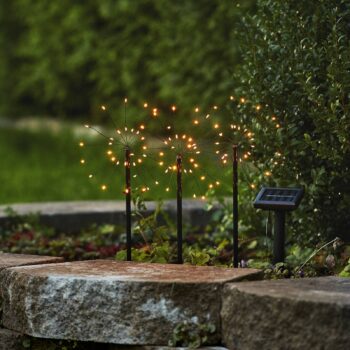 LED solárna lampa Firework, sada s tyčou do zeme