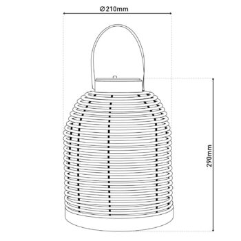 LED solárna lampa Korbinian, hnedá, výška 29 cm, IP44, lucerna