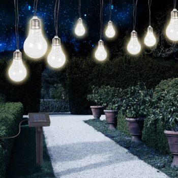 LED solárna reťaz 33708-10 strieborná metalická
