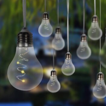 LED solárna reťaz 33708-10 strieborná metalická