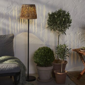 LED solárna stojacia lampa Cesta 127cm hnedá/čierna plast/kov