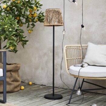 LED solárna stojacia lampa Cesta 127cm hnedá/čierna plast/kov