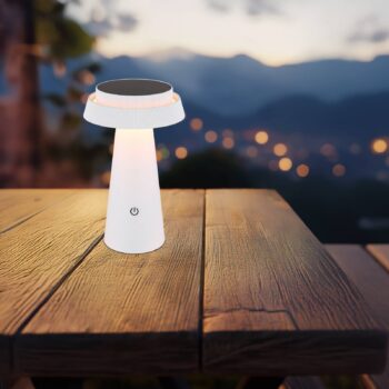 LED solárna stolná lampa 36624, biela, dobíjateľná batéria, CCT, IP54,