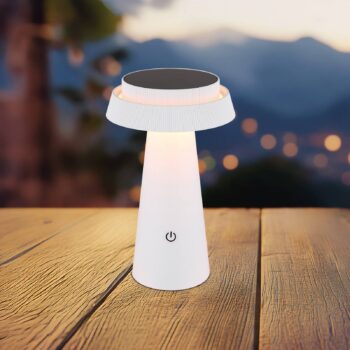 LED solárna stolná lampa 36624, biela, dobíjateľná batéria, CCT, IP54,