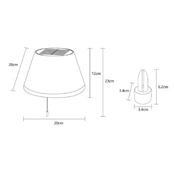 LED solárna stolová lampa 36000 vrchná časť fľaše biela plastová