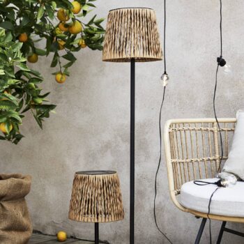 LED solárna stolová lampa Cesta 48cm hnedá/čierna plast/kov