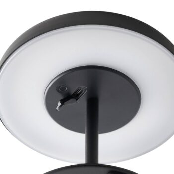 LED solárna stolová lampa Elmer, čierna, kov, IP44