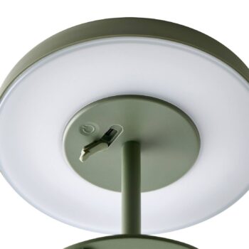 LED solárna stolová lampa Elmer, zelená, kov, IP44