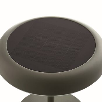 LED solárna stolová lampa Elmer, zelená, kov, IP44