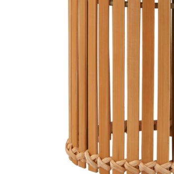 LED solárna stolová lampa Lindby Amaria, bambus, Ø 12 cm