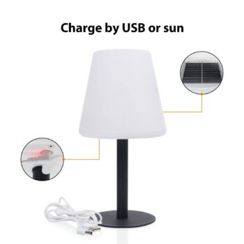 LED solárna stolová lampa OSL-50012 s dobíjacou batériou a USB káblom