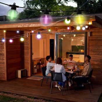 LED solárna svetelná reťaz CADENA, RGB, čierna, 10-pl., 10 m